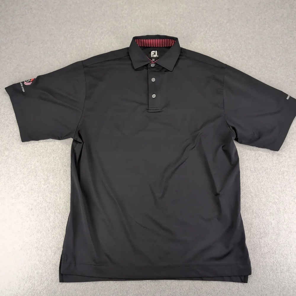 FootJoy Shirt‎ Mens Large Black Golf Polo Logo Classiccore Short Sleeve Outdoor